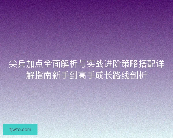 尖兵加点全面解析与实战进阶策略搭配详解指南新手到高手成长路线剖析