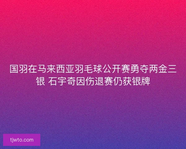 国羽在马来西亚羽毛球公开赛勇夺两金三银 石宇奇因伤退赛仍获银牌