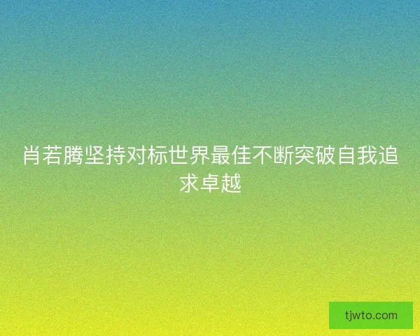 肖若腾坚持对标世界最佳不断突破自我追求卓越